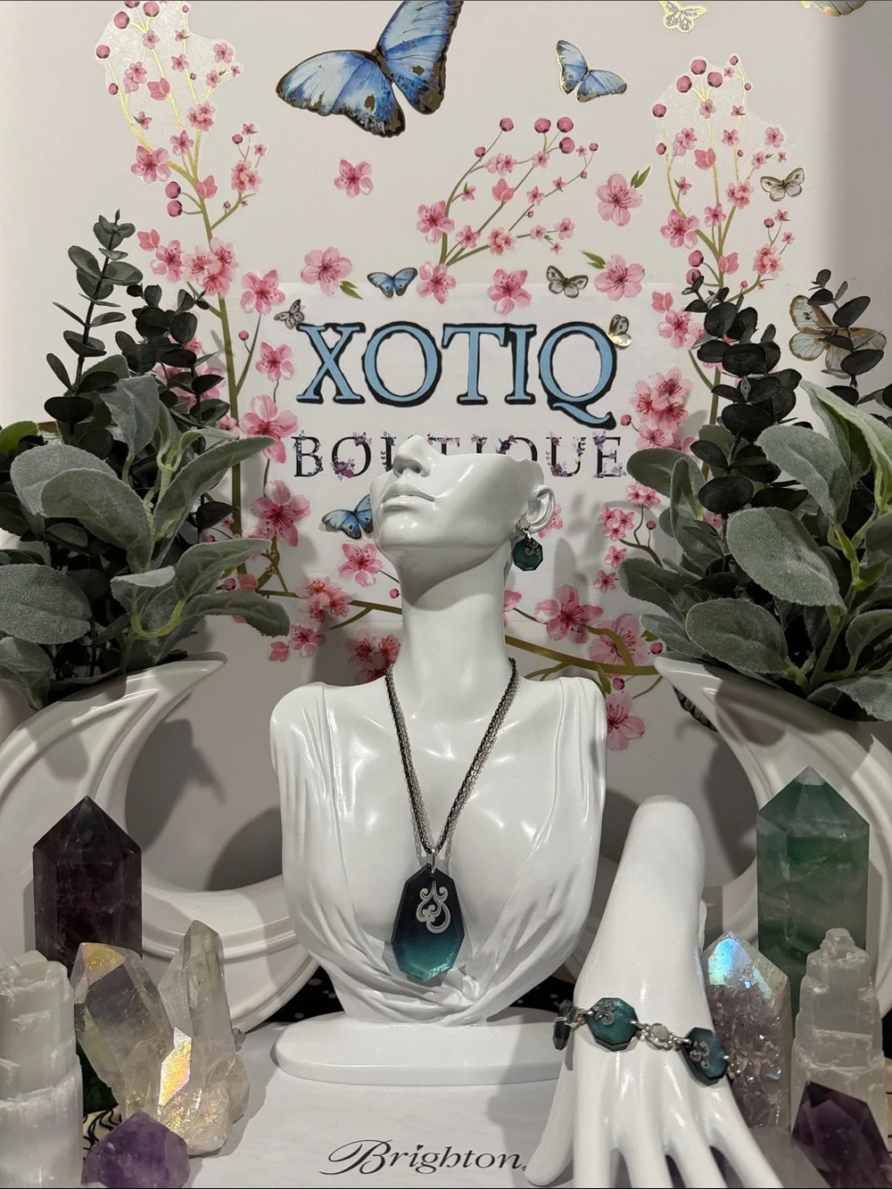 🆕🩵 RARE SET! BRIGHTON ‘Shell Shimmer’ Teal Ombre Necklace, Bracelet, and Earring
